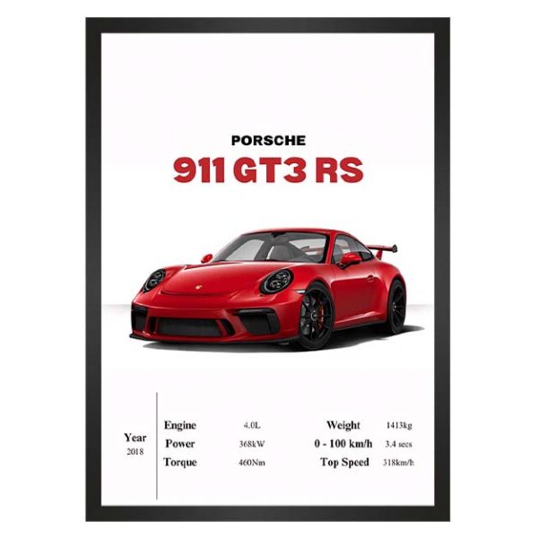 تابلو پورشه 911 قرمز