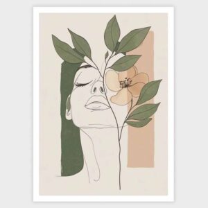 تابلو مینیمال لاین آرت چهره