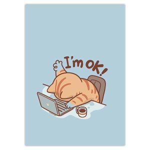 پوستر نوشته فانتزی گربه I'm OK