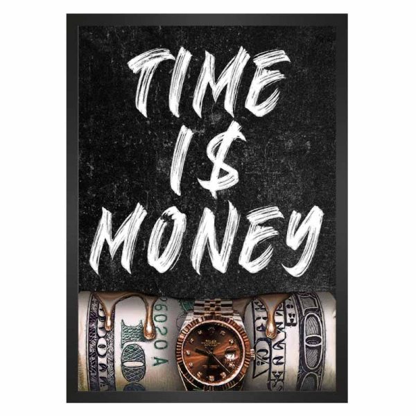 تابلو انگیزشی لوکس TIME IS MONEY