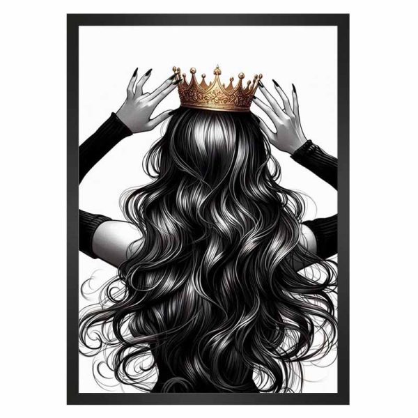 تابلو دخترانه طرح تاج و ملکه