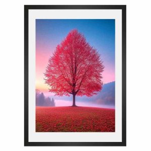 تابلو طبیعت درخت سرخ